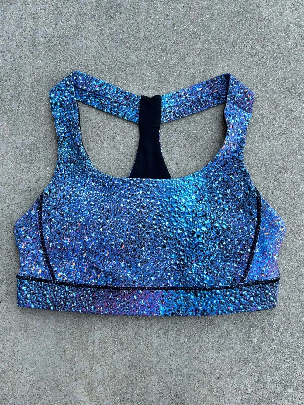 ✨ Lululemon Fast Lane Bra 2 Strive Multi Black Mermaid Galaxy Racerback ✨